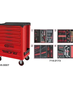 Servante RACING 7 tiroirs équipée de 173 outils - KS TOOLS - 855.7173