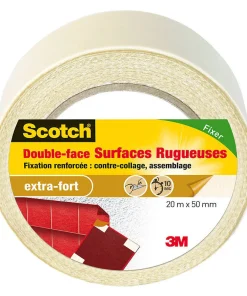 Ruban adhésif double face surfaces rugueuses - 20mx50mm 3M SCOTCH 1498420